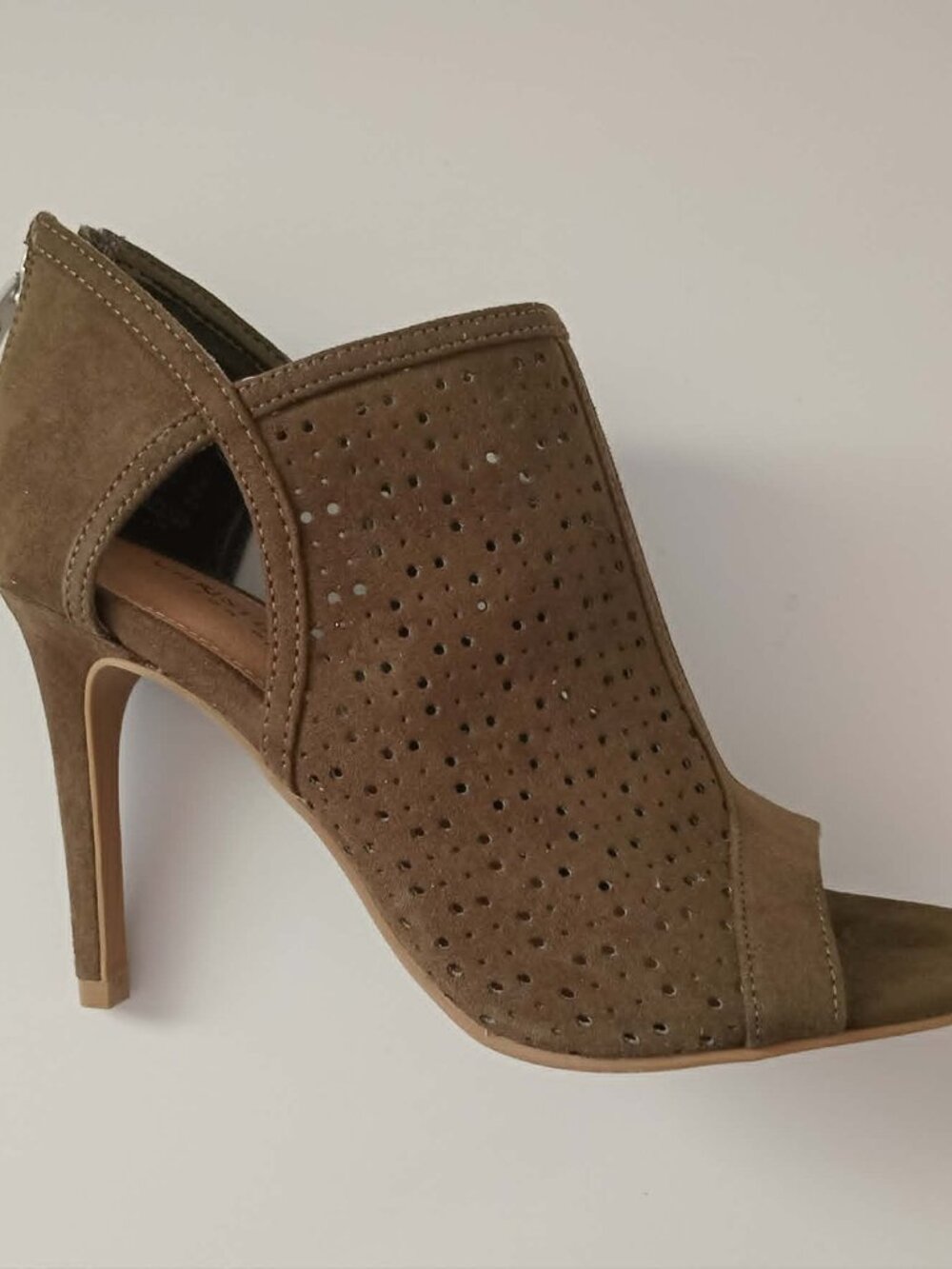 Women's Bootie Sandal Heels Christian Siriano Green Open Shoes - size 5 - Picture 5 of 9